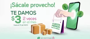 Catálogo Servientrega | Te damos $3 2 veces en el mes | 2025-05-08T00:00:00.000Z - 2025-05-31T00:00:00.000Z