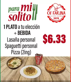 Catálogo Ch Farina en Quito | 1 Plato a tu eleccion + Bebida | 2025-06-23T00:00:00.000Z - 2025-06-30T00:00:00.000Z