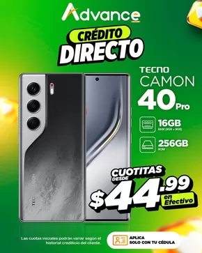 Catálogo Advance en Manta | Camon 40 pro | 2025-06-27T00:00:00.000Z - 2025-06-30T00:00:00.000Z