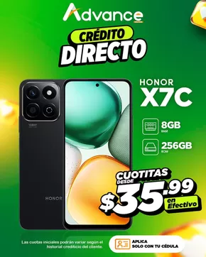 Catálogo Advance en Manta | Honor x7c | 2025-06-27T00:00:00.000Z - 2025-06-30T00:00:00.000Z